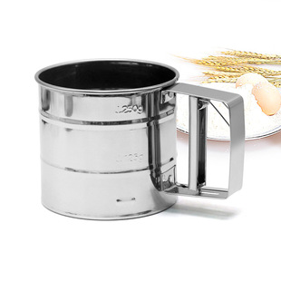 Stainless steel semi-automatic handheld flour sieve baking tool cake utensils cocoa powder hand pressure sieve sugar net