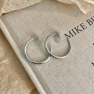 Silver Color Ring Big Ear Ring Earrings Women's 2025 Explosive Niche Design High-end Sense Cold Style Fashion Earrings Earrings