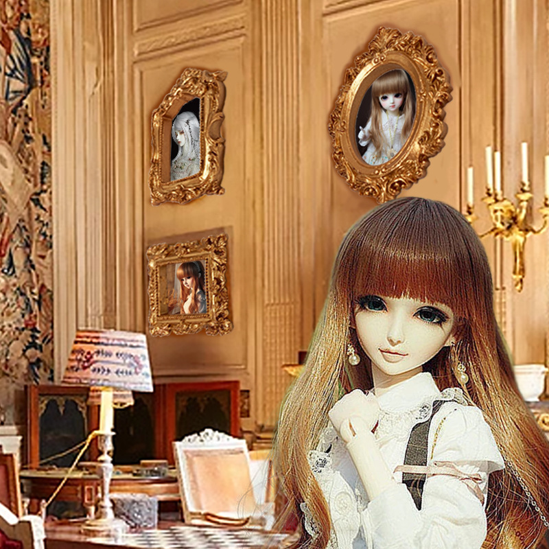 European Style DIY Phone Case, Small Photo Frame, Badge Fan Art Display Frame, Dollhouse Scene Miniature Model Accessory, Picture Frame