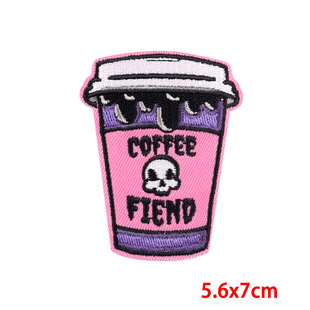 Cross-border in stock cartoon embroidery cloth stickers DIYcoffee coffee cup T-shirt patch computer embroidery beverage wholesale