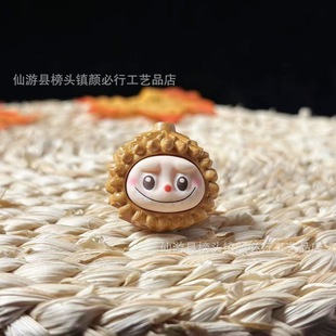 Sandalwood Garlic Chestnut Fish Sister Mobile Phone Hanging Cute Keychain Niche Wooden Pendant Tassel Bag Hanging