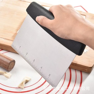 Factory wholesale stainless steel square with scale scraper noodle knife baking flour cutting baking small tools