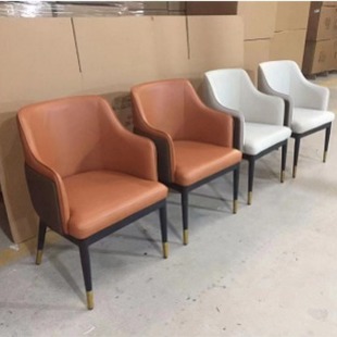Italian minimalist dining chair solid wood back chair designer single chair hotel sales office negotiation chair private room armrest chair