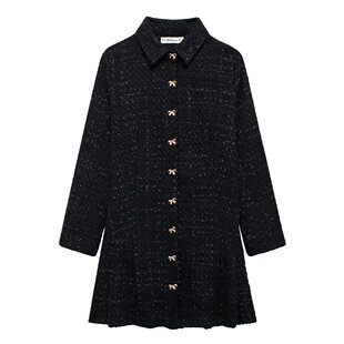 Cross-border European and American women's clothing wholesale 2024 autumn and winter new fashion temperament three-dimensional mini dress 4387703