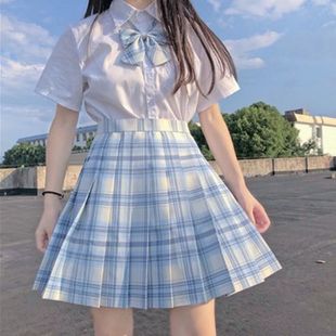 Ice Cream JK Uniform Skirt Full Set Genuine Original Japanese Style Lattice Skirt Academy Style Skirt Summer Short Sleeve JK suit