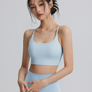 Sling Sports Underwear Belt Chest Pad Sexy Back Fitness Bra Naked Outer Wear Pilates Yoga Top Women