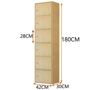 Simple Fashion Locker with Lock Cabinet with Door Wooden Cabinet Free Combination Children's Bookcase Bookshelf Storage Storage Cabinet