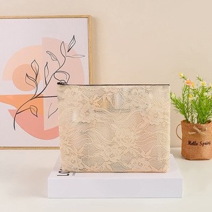 2025 New High Beauty Lace Cosmetic Bag Portable Wash Bag Niche Skincare Travel Storage Bag