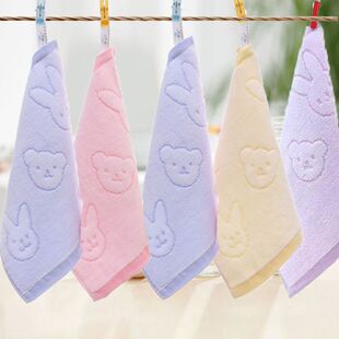 Lanyard Children's Small Towel Pure Cotton Square Towel Adult Absorbent Face Wash Hand Towel Baby Kindergarten Hand Towel Yi Heng