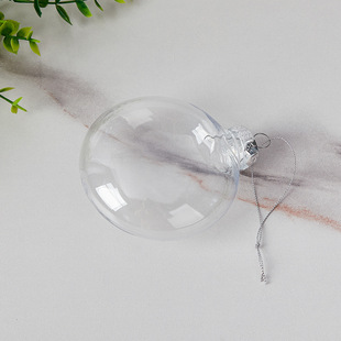 Christmas tree hanging ball Christmas flat hollow ball holiday window decoration ball transparent plastic jewelry ball supply