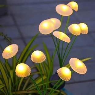 Solar Energy Mushroom Lamp Outdoor Courtyard Landscape Fiber Optic Atmosphere Lamp Garden Balcony Decorative Mushroom Floor Lawn Lamp