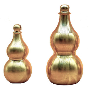Brass hollow small gourd upper opening can be opened to hold things pure copper large hollow gourd can hold cinnabar