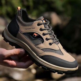 Mountaineering Shoes Mesh Men's Shoes Casual Sports Running Shoes Cotton Shoes Men's Autumn and Winter Single Cotton Hiking Outdoor Mountaineering