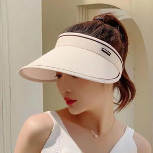 Sunscreen Hat Women's Summer UV Protection All-match Sunshade Hat Summer Biking Big Eave Foldable Empty Top Sun Hat
