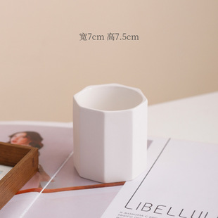 cross-border candle container empty cup matte support wax filling ceramic aromatherapy candle matte octagonal cup diy candle jar