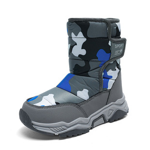 9965 Children's Snow Boots Cotton Boots Winter High-top Sleeve Velcro Waterproof Large Cotton Children's Shoes for Boys and Girls