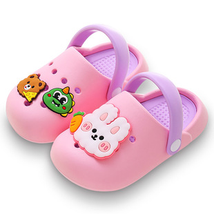 Children's Slippers Summer Boys and Girls New Style Baotou Slippers Baby Outer Wear Beach Shoes Soft Bottom Non-Slip Sandals for Women