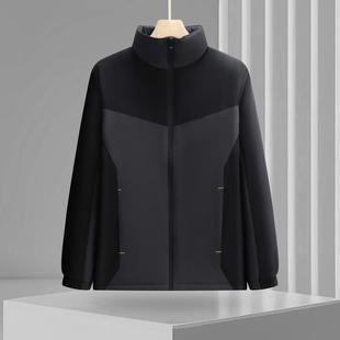 Down cotton color matching stand collar jacket simple windproof waterproof padded coat outdoor mountaineering clothing warm work clothes