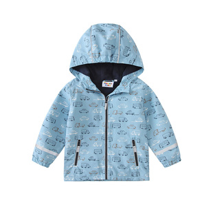 Factory direct new boys European and American quality windbreaker spring and autumn thin plus velvet jacket coat