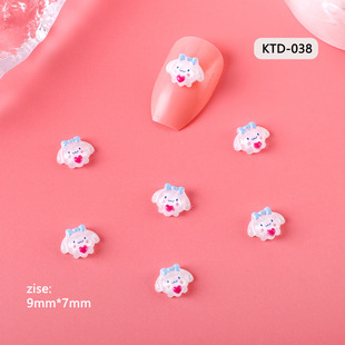 Взрывной маникюр мультфильм Sanrio Kulomepa собака KTcat сетка красная смола милые ногти украшения оптом