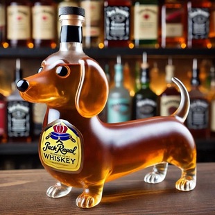 Borosilicate glass Dachshund whiskey bottle glass sealed sparkling wine jar household sparkling wine bottle