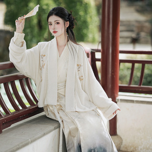 Real shot national style Han clothing Han element embroidery flower short sleeve gradient landscape antique horse skirt price limit 40