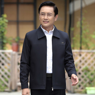 Old man coat male spring and autumn men's casual jackets stand collar on clothes father autumn men