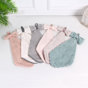 Cartoon towel cute hand cloth toilet bathroom hanging coral fleece towel quick-drying absorbent turban
