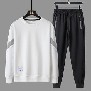 Autumn new casual sports running suit men's fashion round neck long sleeve sweater sweatpants fashion brand couple suit