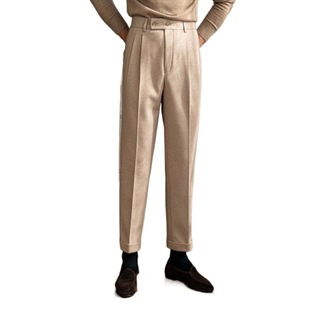 Autumn and Winter New Naples High-waisted Woolen Trousers Men's Thick Warm Versatile Trousers Casual Pants Trendy