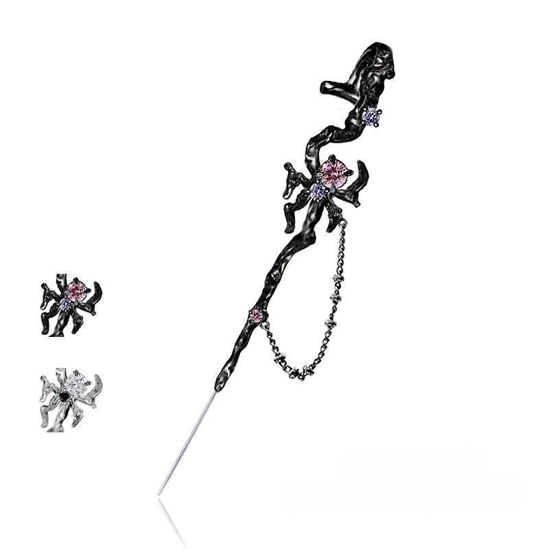 Cross-border new fashion design spider web series hot girl fashion cool ear hanging personality street spider earrings earrings wholesale