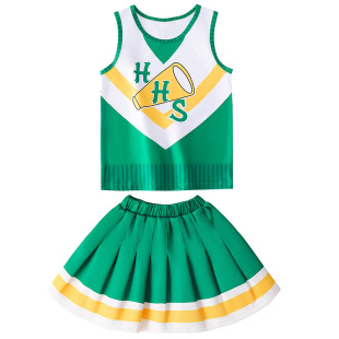 Foreign Trade New Strange Story 4 Girls' Sportswear Two-piece Skirt Cheerleading Clothes Girls' Pleated Skirt Set