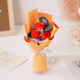 Mini Bouquet Thumb Flower Rose Mix and Match Creative Accompanying Gift with Holiday Gift Factory Wholesale