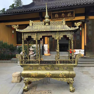 Factory direct supply temple eight dragon column incense burner cast iron copper large incense burner large rectangular with lid incense burner open-air incense insert