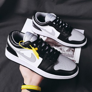 Putian Aj Men's Shoes Guo Ailun Low-top Casual Air Force One Men's sneaker Summer Black and Purple Aj1 Couple's Shoes