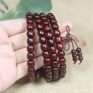 Zambia Red sandalwood old beads bracelet 108 small leaf red sandalwood rosary beads Buddha beads jewelry factory wholesale