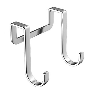 Stainless Steel Double S-shaped Weight Hook Punch-free Strong Load-bearing Door Rear Multifunctional Cabinet Door Advanced Storage Hanger