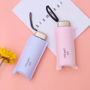 Cross-border Explosions Flat Five-fold Mini Card Umbrella Folding Black Sun Umbrella Sun Protection UV Protection Sunshade Sunny Umbrella