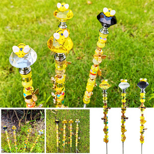 Bee Light Trap Garden Pile, Beaded Fairy Wand Decoration Bumblebee Iron Stick * Save the Bees