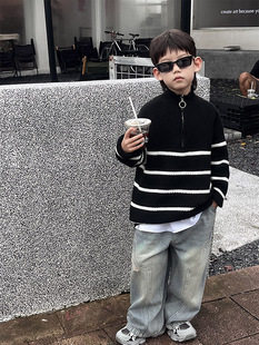 [At 0 o'clock on July 8, the boy's autumn clothes are new. Please collect and purchase them!] ~ Striped knit sweater