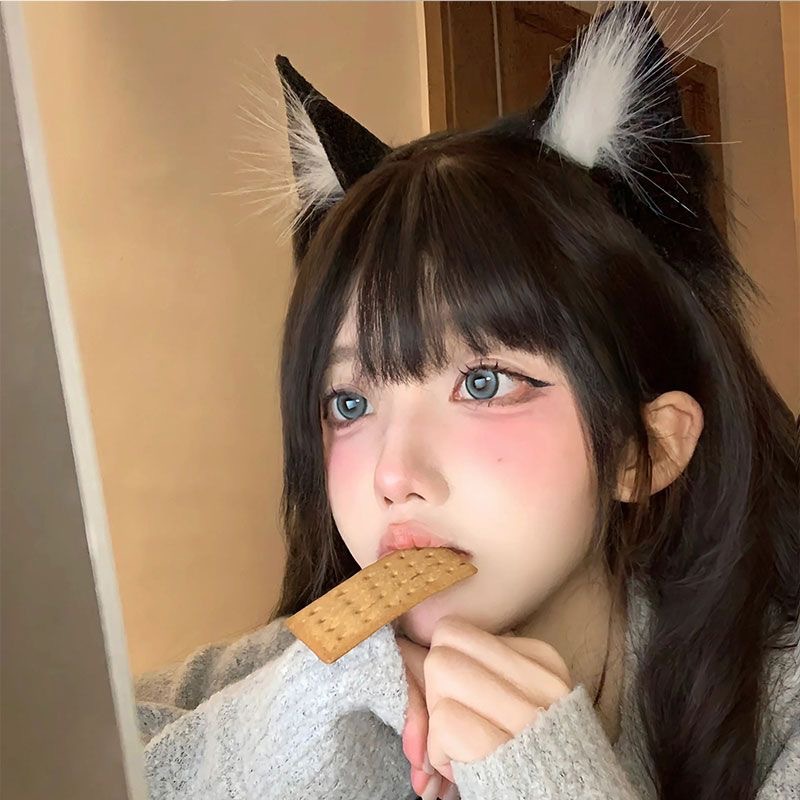 Cat Ears Internet Celebrity Cat Cosplay Realistic 3D Cute Plush Lolita Headband Uniform Jk Accessories