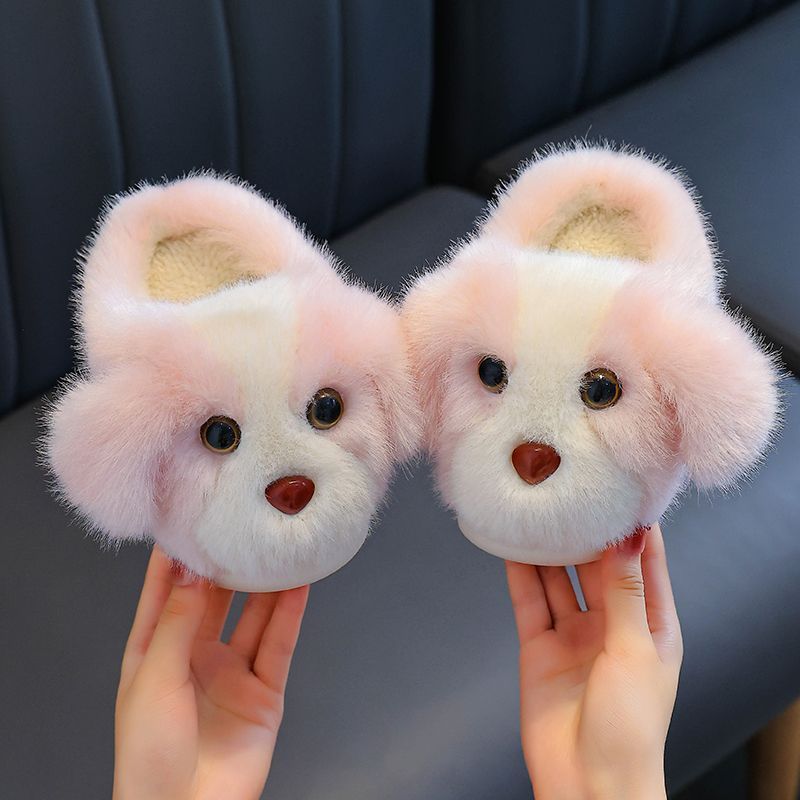 Children's cotton slippers, girls' winter 2026 new style, indoor home warm cotton slippers, boys' baby plush slippers