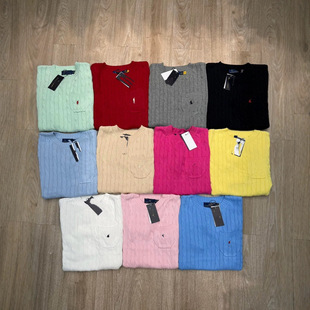 11 Colors War Horse Classic Embroidered Crewneck Twig Sweater Cotton Knitted Shirt Short-sleeved T-shirt Base