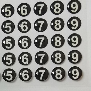 Dongguan manufacturers best selling drop glue digital sticker number crystal sticker can be customized any pattern suitable for marking
