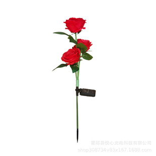 Cross-border explosions factory direct sales simulation flower rose lamp solar floor lamp outdoor waterproof garden lawn