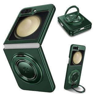i-Crystal for Samsung Flip5 Magnetic Folding Phone Case 360 Rotating Bracket Magnetic Wireless Charging