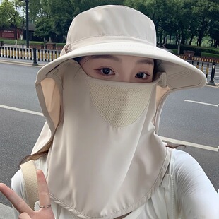 Multifunctional Sunscreen Hat Breathable Face Cover Mask Neck Protection Integrated Sun Hat UV Protection Outdoor Sun Hat for Women in Summer