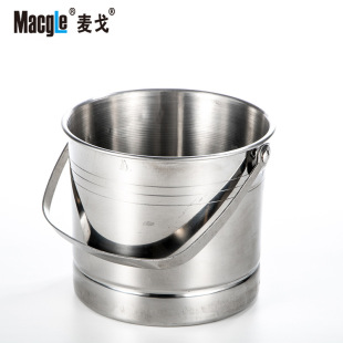Stainless steel single-layer ice bucket champagne commercial bucket Beer Wine Ice Cube bucket with partition dish portable ice bucket