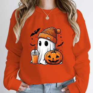 Women Fashion Creative Halloween Ghost Pumpkin Bat Print