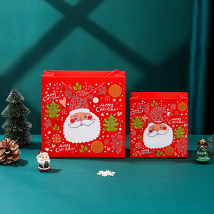In stock Christmas handbag gift packaging box kindergarten Christmas gift candy biscuit packaging box